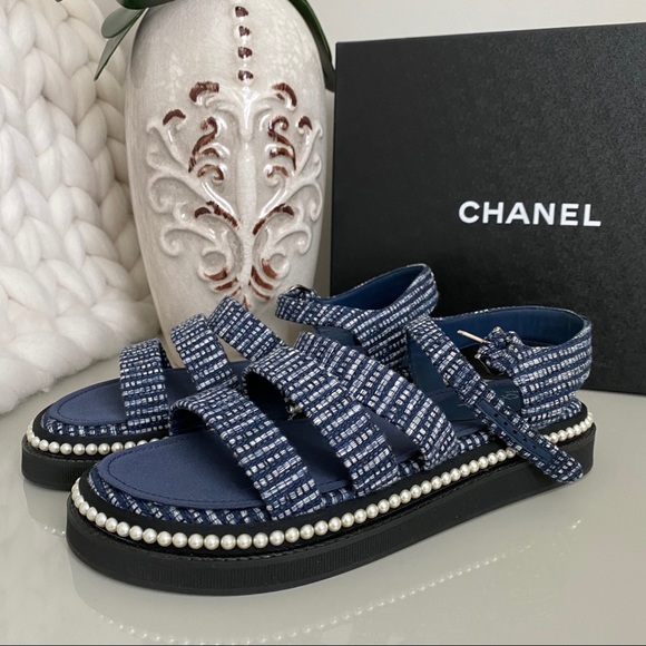 ✅ SOLD. NWT Chanel tweed sandals - Picture 8 of 12